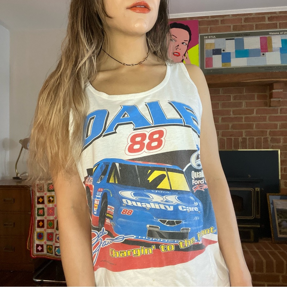Vintage 1999 88 Dale Jarrett NASCAR Tank Top Single Stitch Sleeveless Fo…